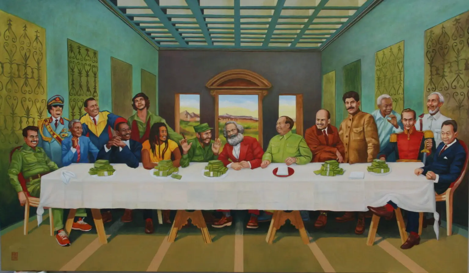 A Last Supper with Karl Marx, oil painting
