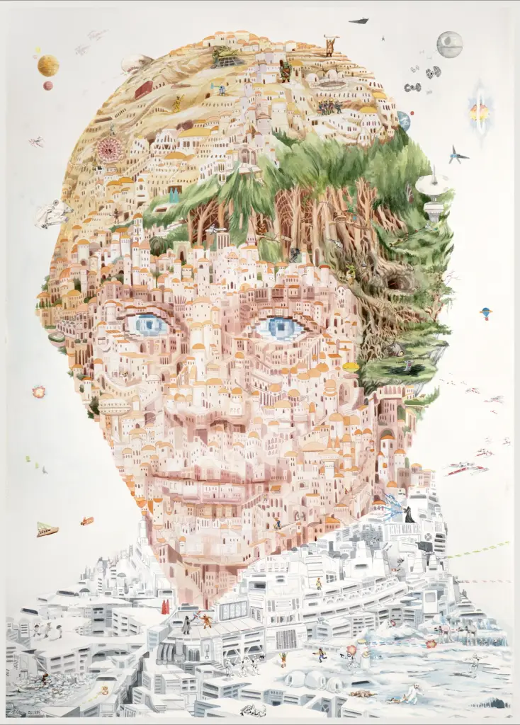 Luke Skywalker, watercolour on paper